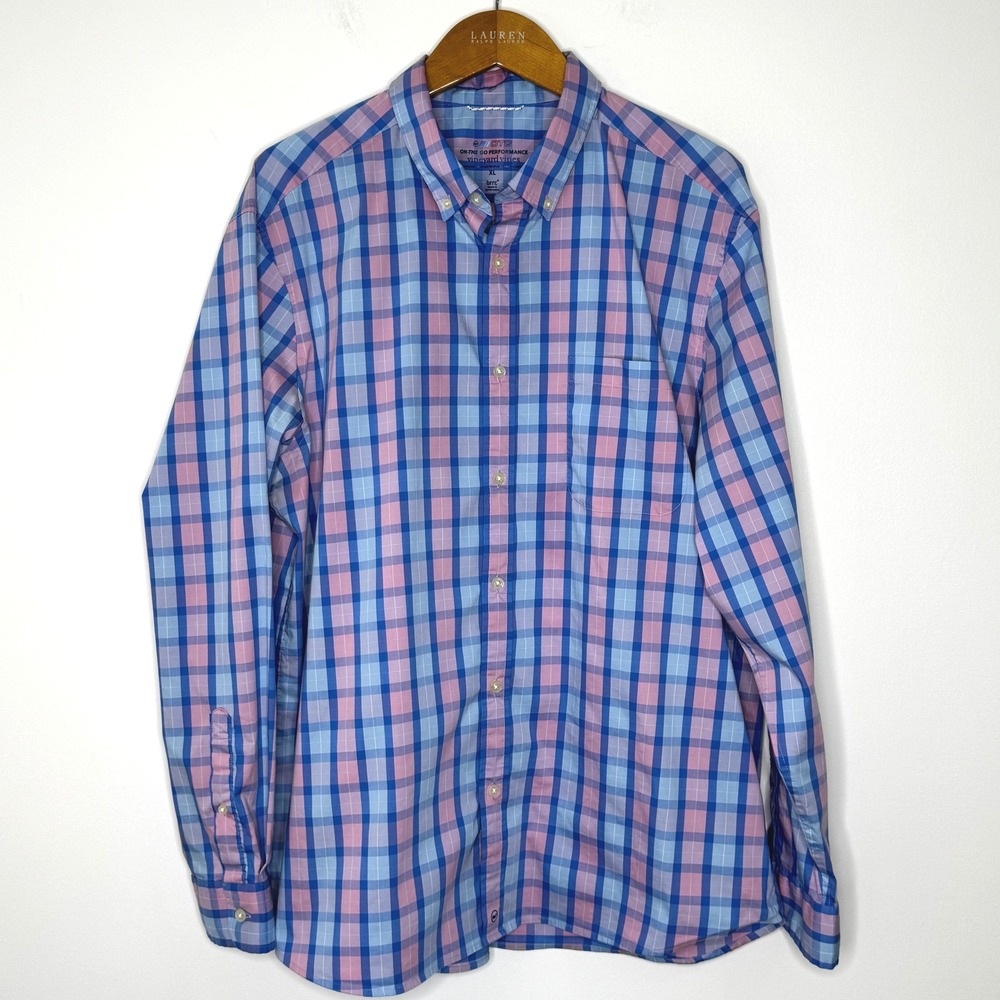 Vineyard Vines OTG cooling button‎ front plaid shirt Mens XL